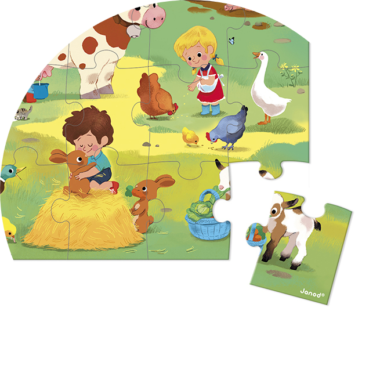 Puzzle enfant 3 ans - Puzzle animaux, jouet enfant 3 ans J02603 - JANOD