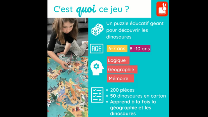 Puzzle éducatif 200 pièces Les animaux menacés – dès 6 ans : Jeux