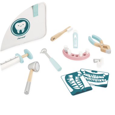 Set du dentiste en bois FSC® - blanc, Jouet