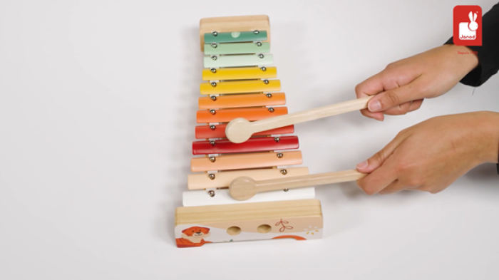 Xylophone en bois multicolore, 12 notes (389g) comme objets