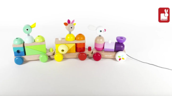Zigolos Giant Multicolour Train : Push  Pull toys Janod - J08202
