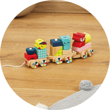 Train en bois - Train en bois bébé, jouet bois enfant JANOD