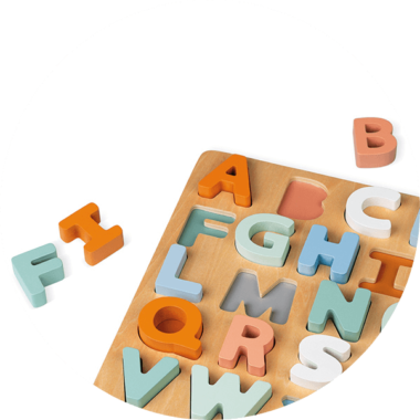 Puzzle alphabet en bois enfant 30x30cm - Centrakor