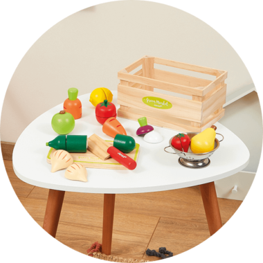 Maxi set de fruits et légumes en bois à découper - La Grande Récré