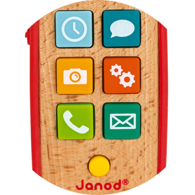 Janod Téléphone jouet - Naturel/Rouge » Expédition prompte