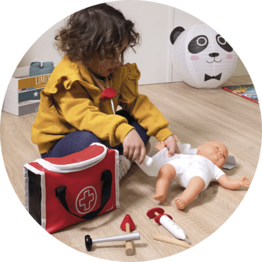 TGTT Malette Docteur Enfant Médecin Jouet Bois avec stéthoscope