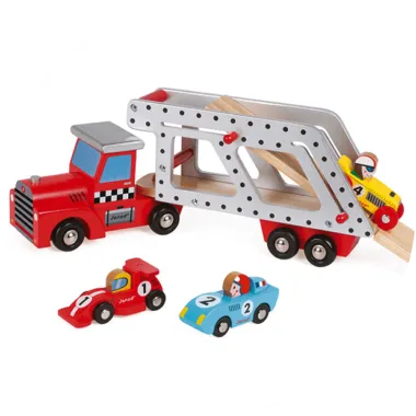 Voiture en bois - Camion avec petites voitures, véhicules enfant Janod