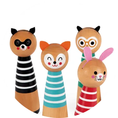 Quilles en bois - Jeu quilles animaux pour enfant dès 3 ans - Janod