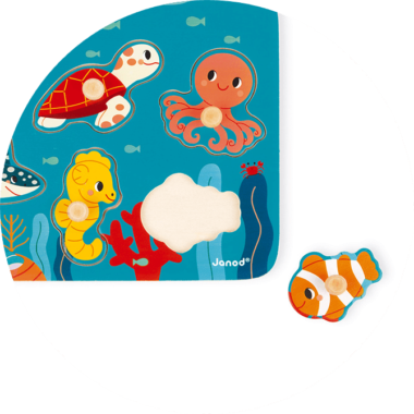 Puzzle tenons en bois Les animaux marins - Partenariat WWF® Janod : King  Jouet, Puzzle bébé / enfant Janod - Puzzles